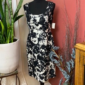 NEW - Halogen -Blurry Sketch Print Midi Dress